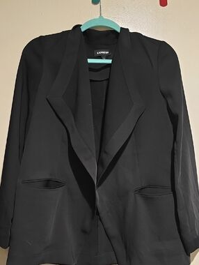 Express Black Open-Front Blazer Jacket